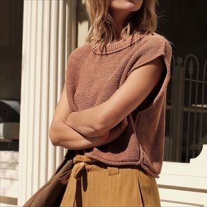 Free People Stolen Hearts Burnt Orange Tank Top